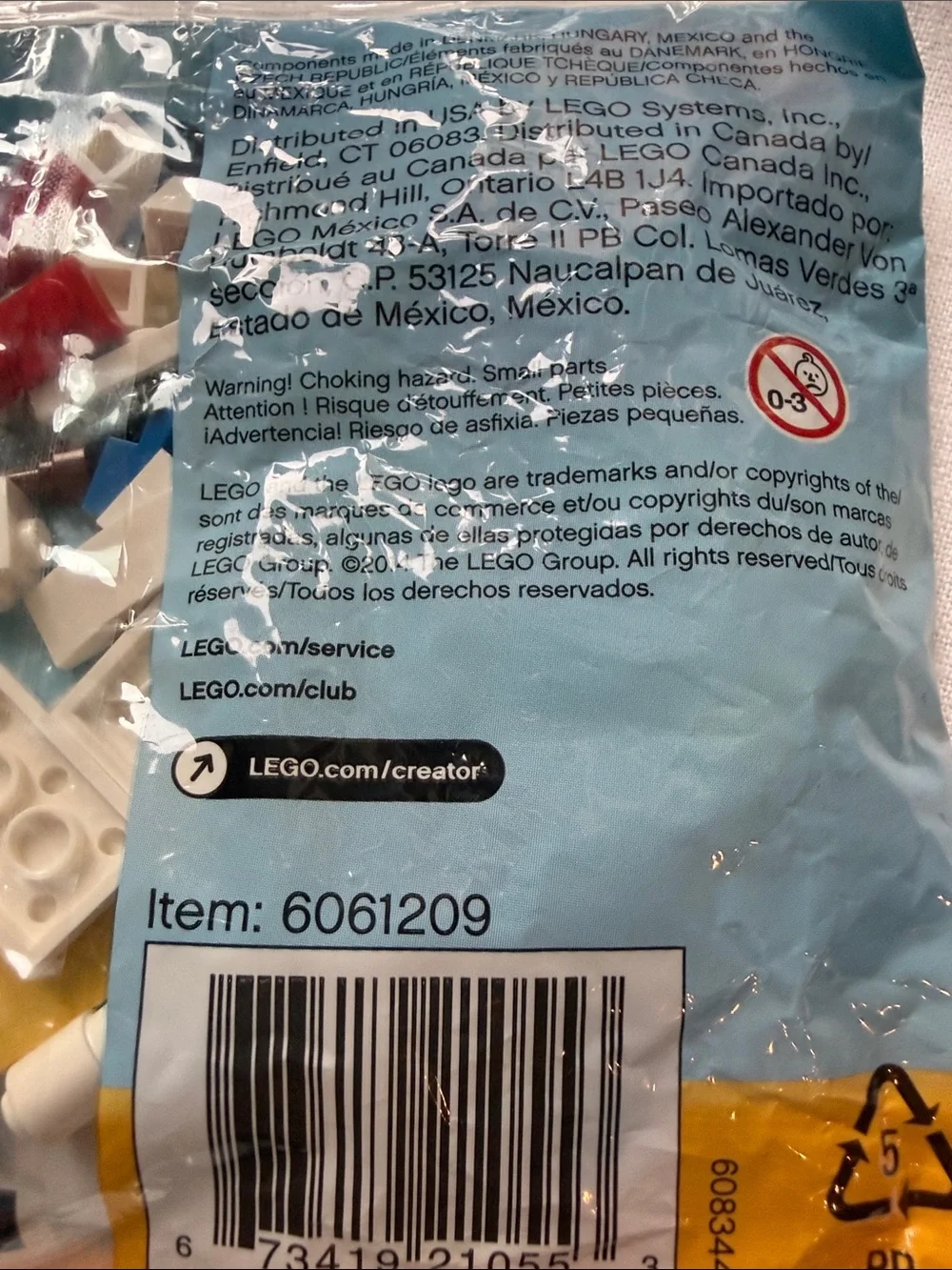 Lego Creator Snowman Toy in Blue, White, Red, Orange